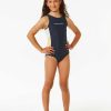 Girls Rip Curl Swimwear | Block Party One Piece - Girls (8-14 Years) Navy