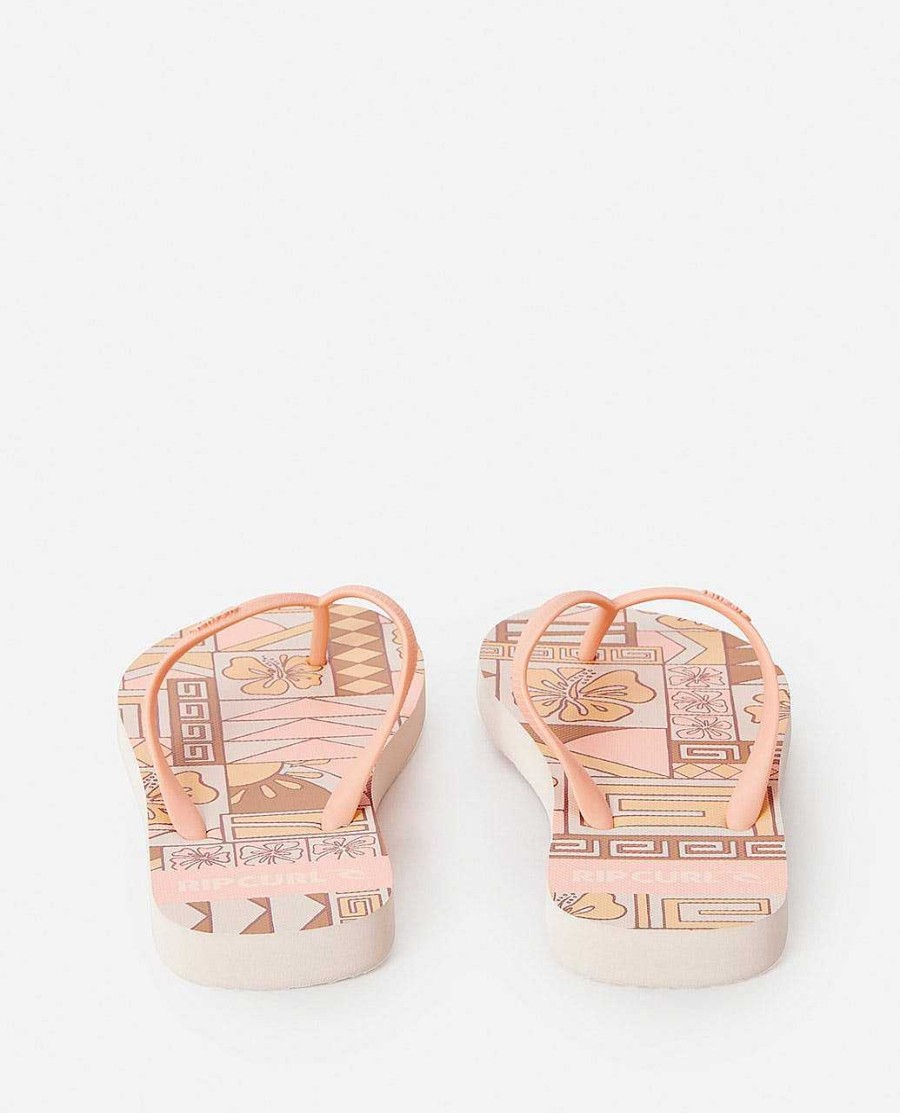 Women Rip Curl Sandals | Block Party Bloom Open Toe Bright Peach