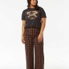 Women Rip Curl Pants | Sea Of Dreams Check Pant Washed Black