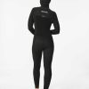 Women Rip Curl Fullsuits | Women'S Dawn Patrol 5/4 Hooded Chest Zip Fullsuit Wetsuit Black