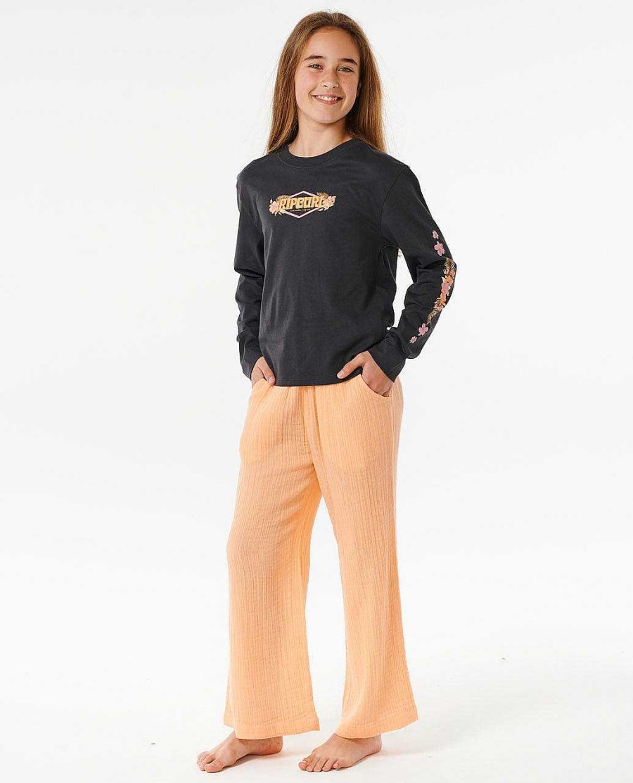 Girls Rip Curl Tops & Tees | Hidden Tropic Long Sleeve Tee - Girls (8-14 Years) Washed Black