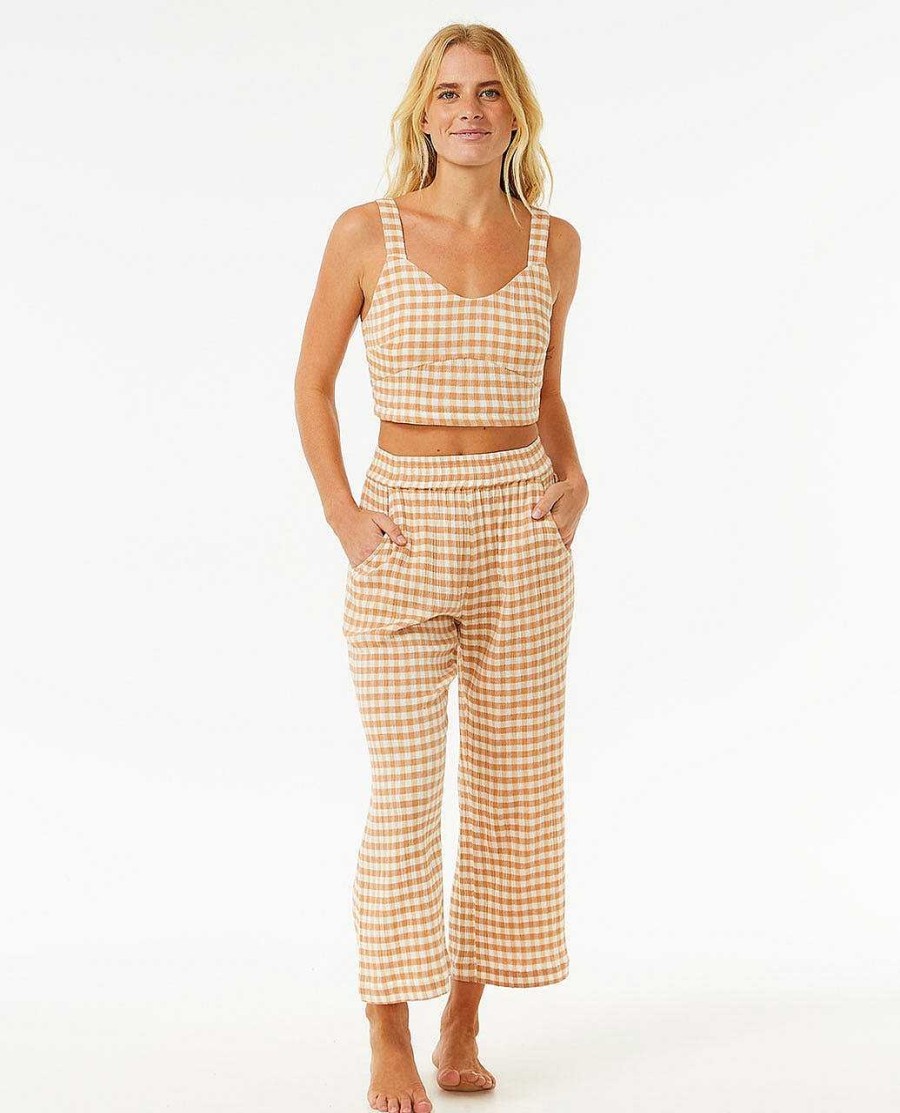 Women Rip Curl Pants | Premium Surf Check Pant Light Brown