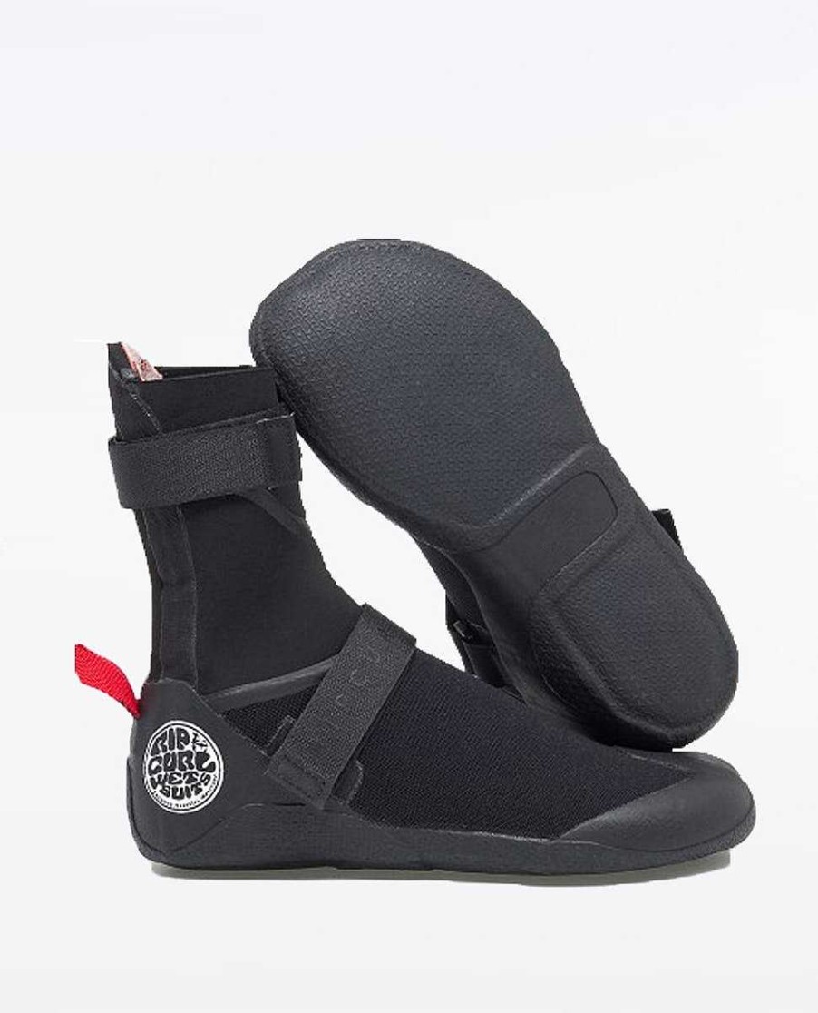 Men Rip Curl Booties Gloves & Hoods | Flashbomb 5Mm Round Toe Booties Black