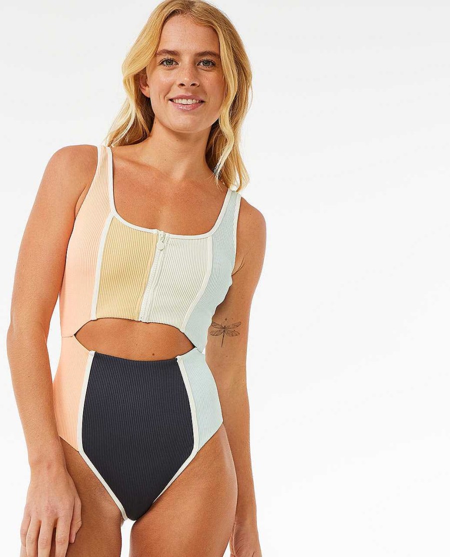 Women Rip Curl Surf Suits | Block Party Splice Good Coverage One Piece Multico