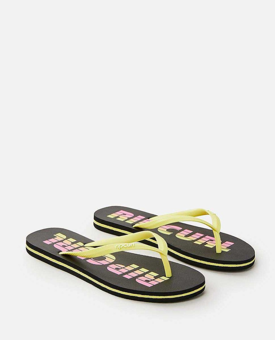 Women Rip Curl Sandals | Wave Shapers Logo Sandal Black