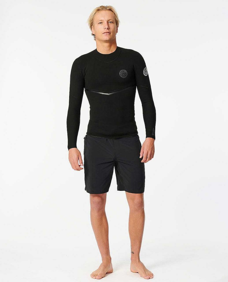 Men Rip Curl Jackets Vests & Bottoms | E-Bomb 1.5Mm Long Sleeve Wetsuit Jacket Black