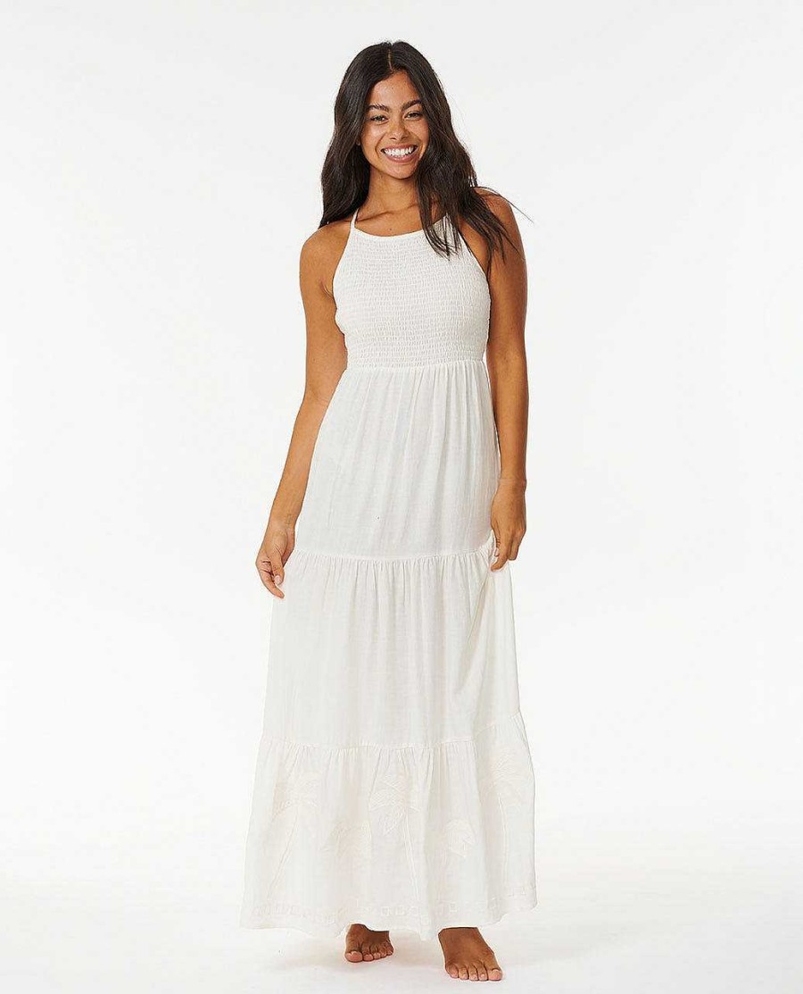 Women Rip Curl Dresses & Rompers | Pacific Dreams Embroidered Midi Dress Cream