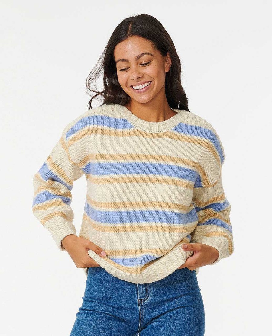 Women Rip Curl Sweaters | Hot Tropics Crew Tan