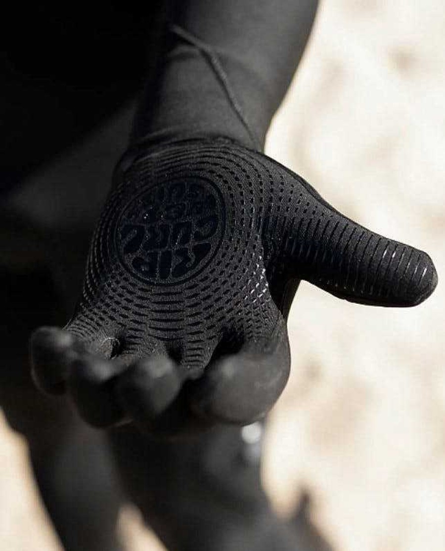 Men Rip Curl Booties Gloves & Hoods | Flashbomb 3/2Mm 5 Finger Glove Black