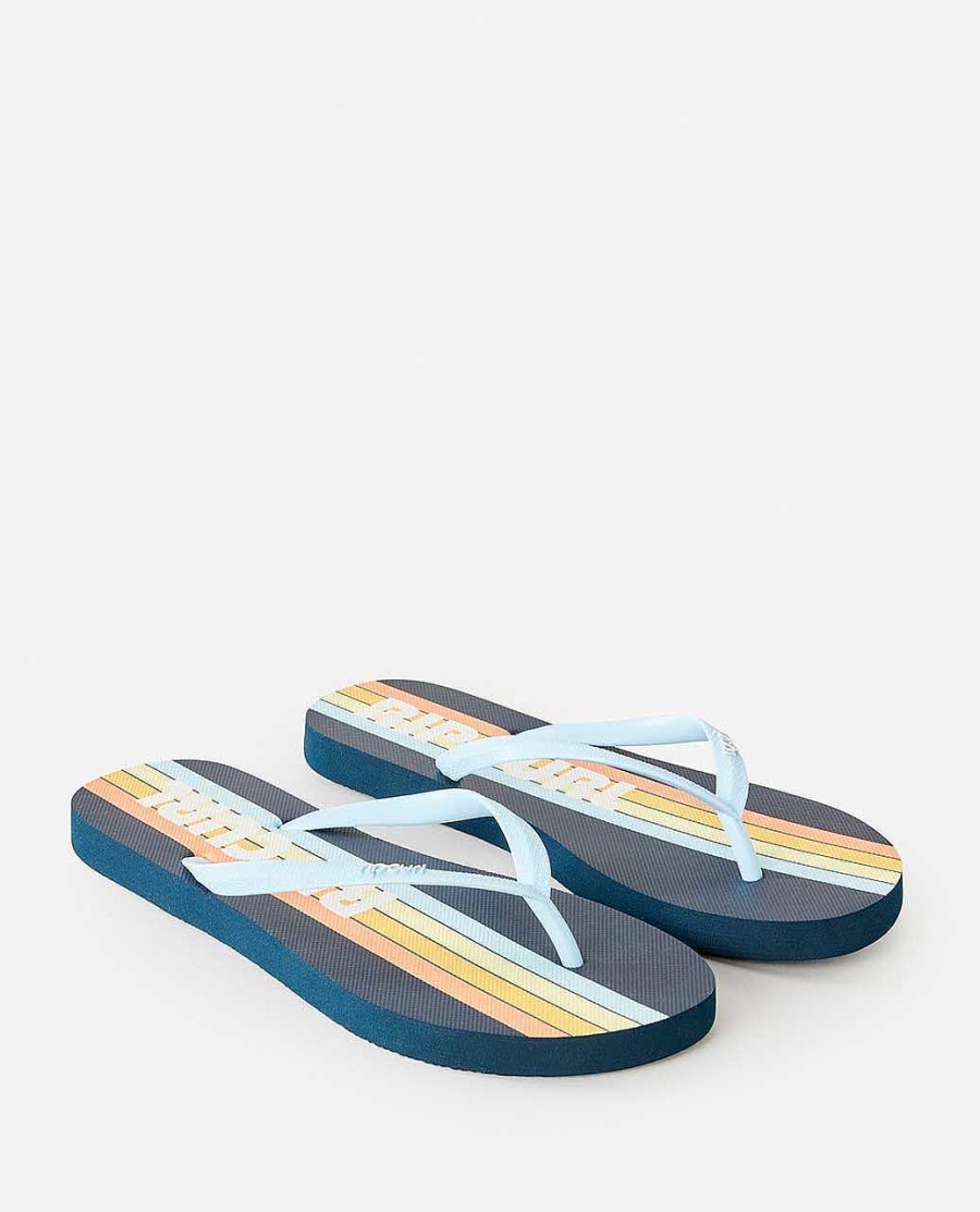 Women Rip Curl Sandals | Surf Revival Bloom Open Toe Thongs Navy