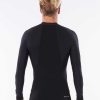 Men Rip Curl Jackets Vests & Bottoms | Flashbomb Neo Poly Long Sleeve Wetsuit Jacket Black