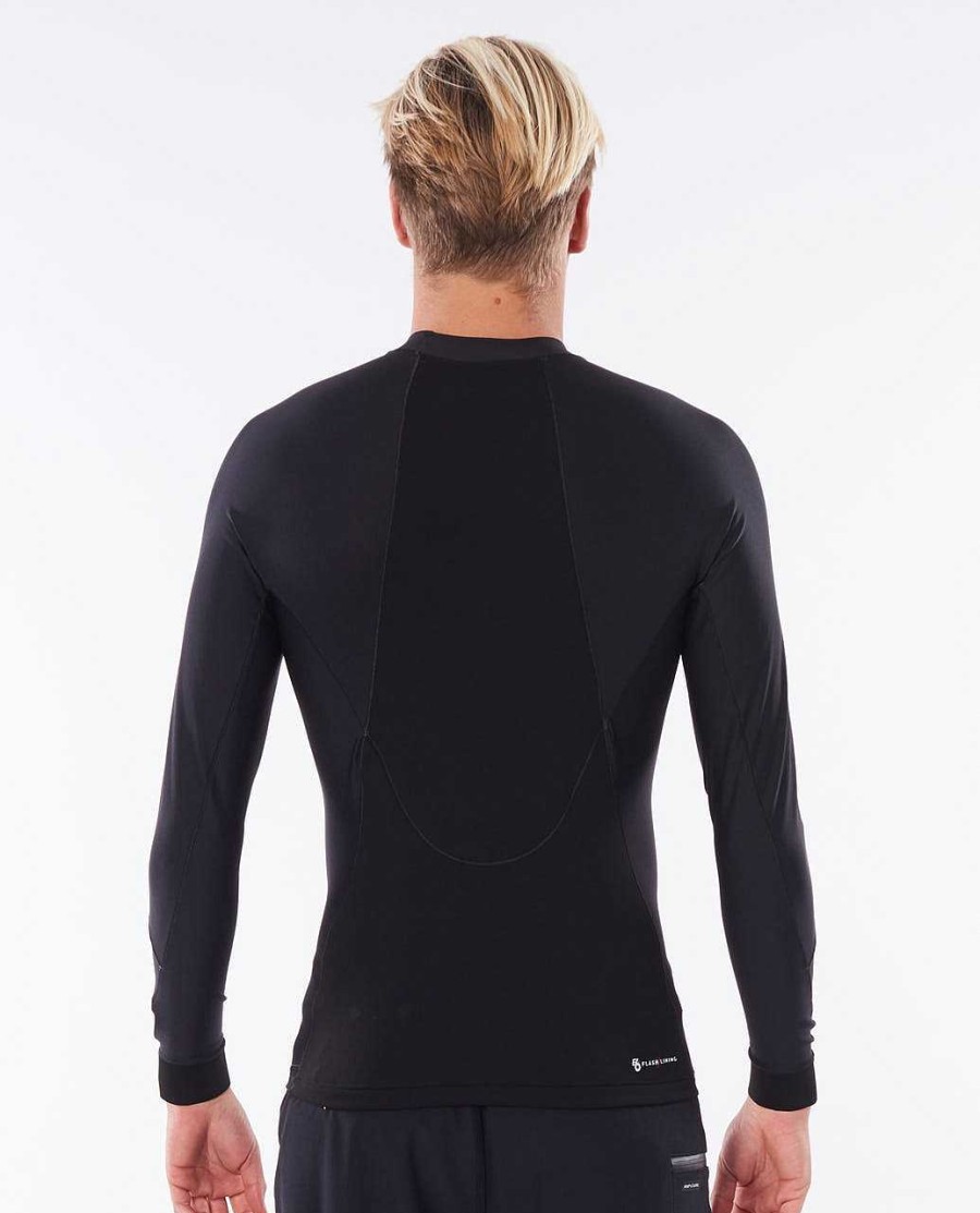 Men Rip Curl Jackets Vests & Bottoms | Flashbomb Neo Poly Long Sleeve Wetsuit Jacket Black