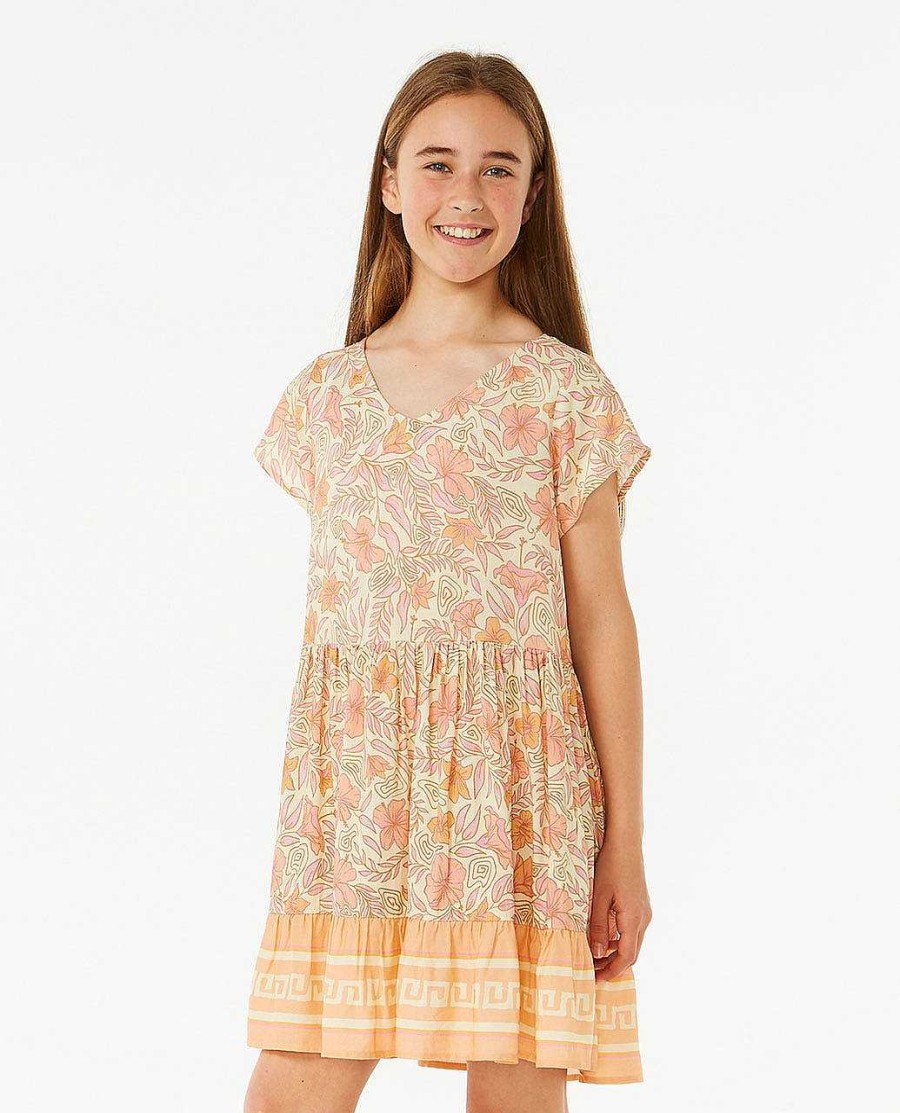 Girls Rip Curl Dresses & Rompers | Hidden Tropic Dress - Girls (8-14 Years) Lemon Ice