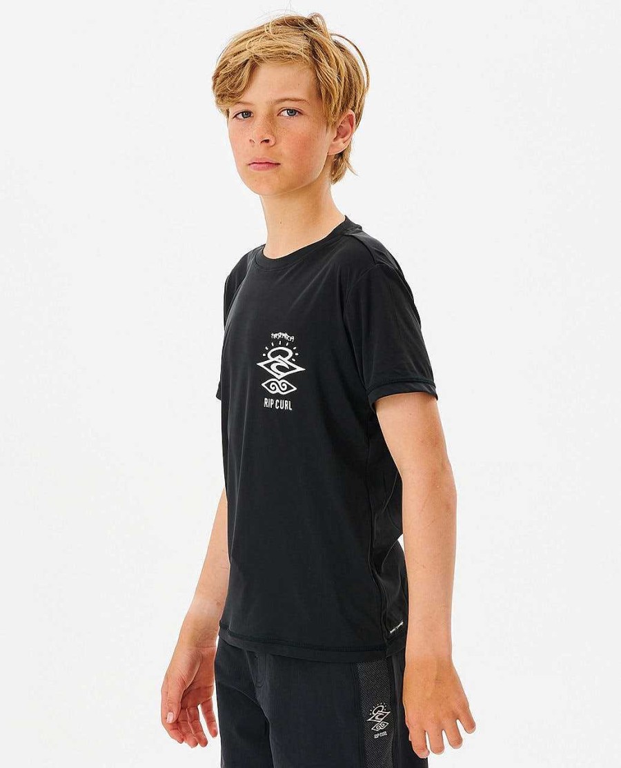 Kids Rip Curl Rash Guards & Vest | Icons Surflite Short Sleeve Upf Rashguards - Boys (8-16 Years)