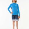 Kids Rip Curl Rash Guards & Vest | Icons Uv Brushed Long Sleeve Rash Vest - Boys (8-16 Years)