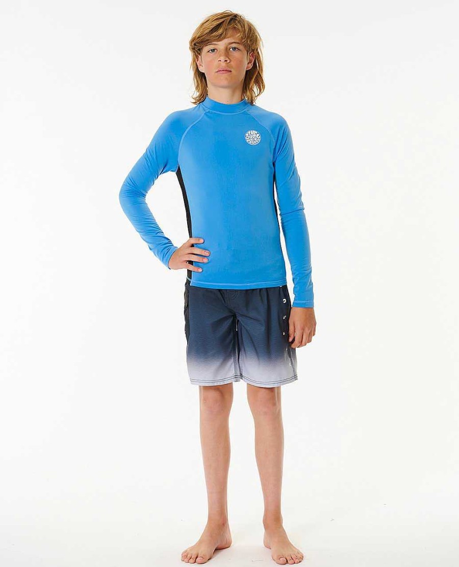 Kids Rip Curl Rash Guards & Vest | Icons Uv Brushed Long Sleeve Rash Vest - Boys (8-16 Years)