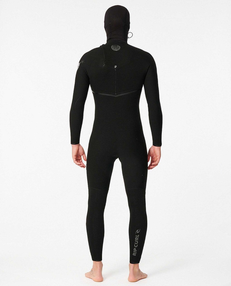 Men Rip Curl Fullsuits | E7 E-Bomb 5/4 Hooded Zip Free Fullsuit Wetsuit Black