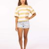 Women Rip Curl Tees & Tanks | Paradise Club Heritage Crop Top Straw