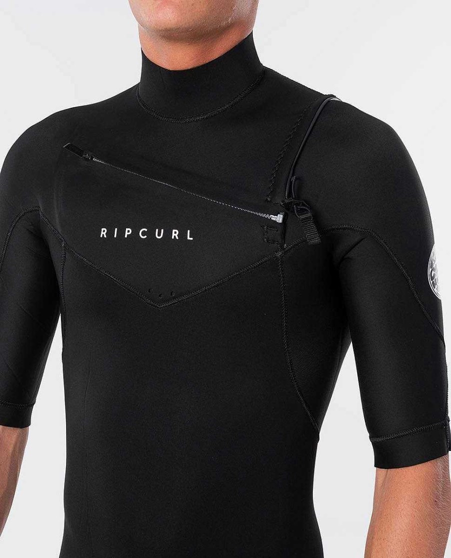 Men Rip Curl Springsuits | Dawn Patrol Chest Zip Short Sleeve 2Mm Fullsuit Wetsuit