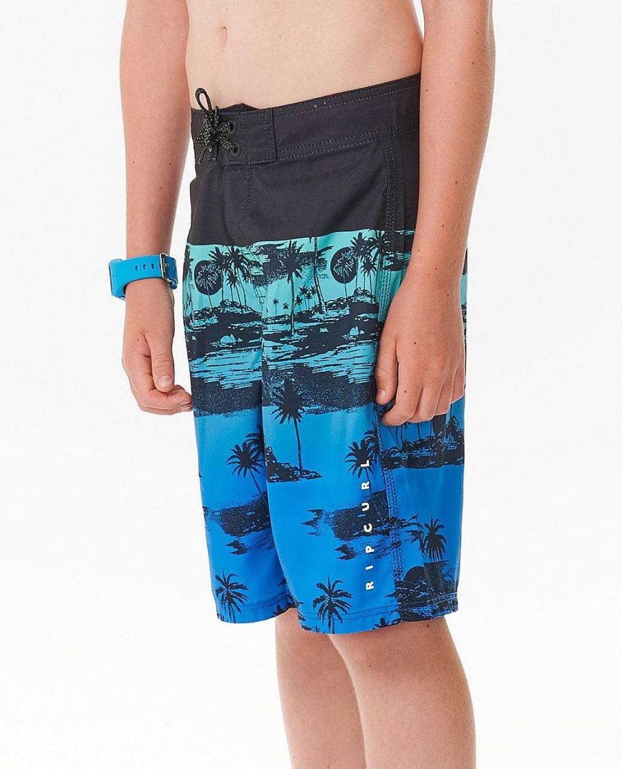 Boys Rip Curl Boardshorts | Leslie Island Boardshorts - Boys (8-16 Years) Black