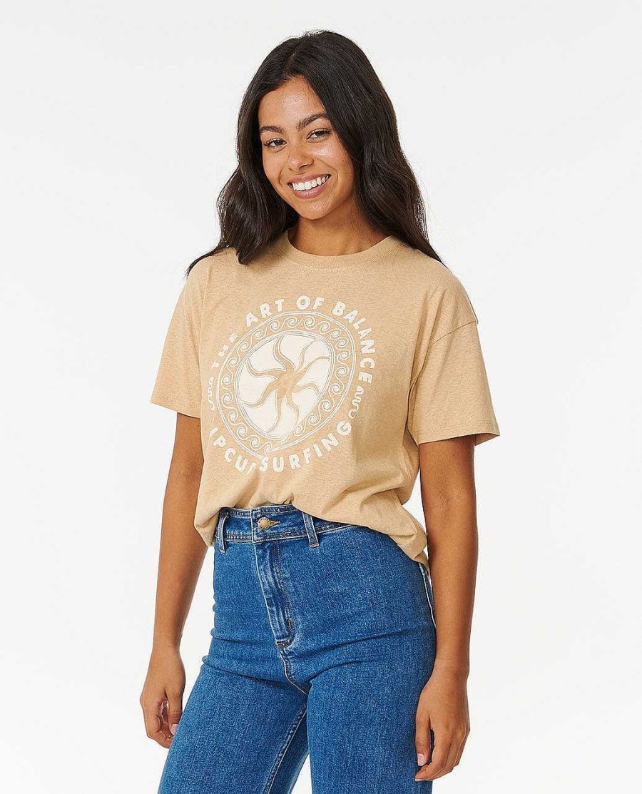 Women Rip Curl Tees & Tanks | Balance Relaxed Tee Tan