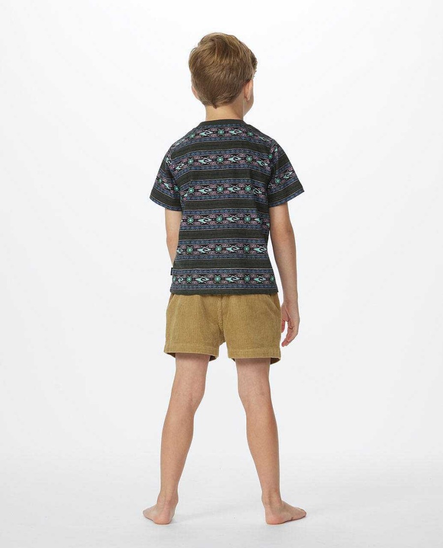 Boys Rip Curl Tops & Tees | Mystic Waves Stripe Tee- Boys (1-8 Years) Washed Black