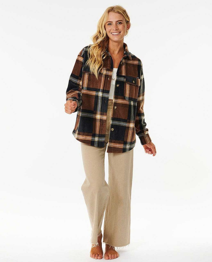 Women Rip Curl Shirts & Tops | Sun Club Flannel Shirt