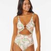 Women Rip Curl One Pieces | La Quinta Good Coverage One Piece Swimsuit Off White