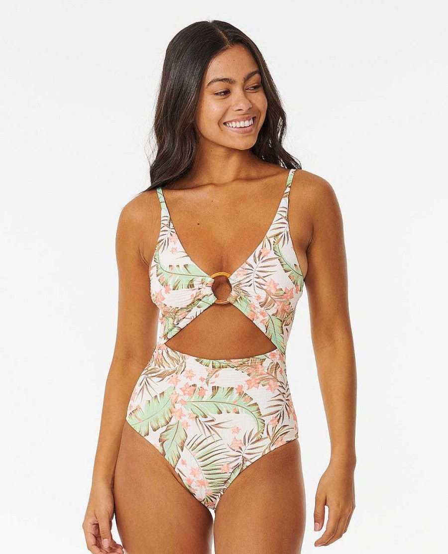 Women Rip Curl One Pieces | La Quinta Good Coverage One Piece Swimsuit Off White