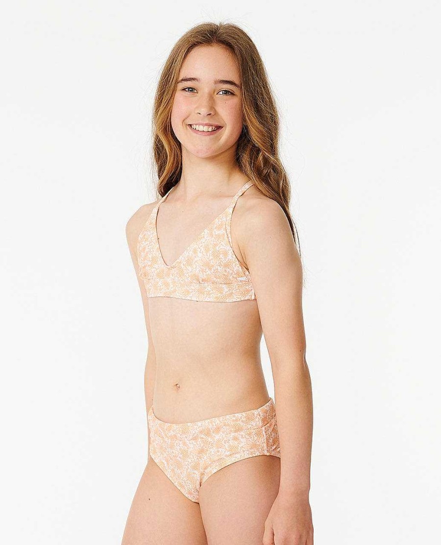 Girls Rip Curl Swimwear | Sun Catcher High Rise Bikini Set - Girls (8-14 Years) Peach