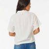 Women Rip Curl Shirts & Tops | Pacific Dreams Embroidered Shirt Cream