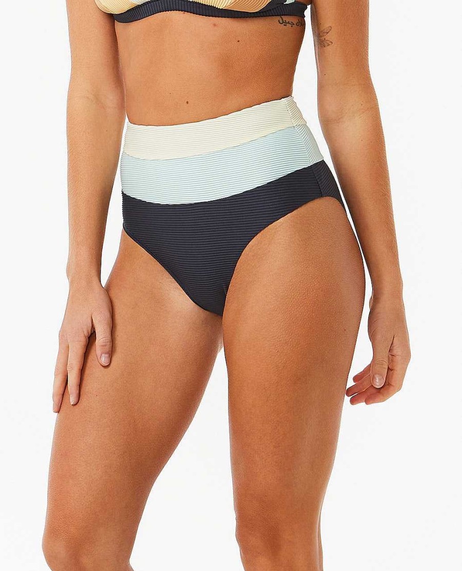 Women Rip Curl Bikini Bottoms | Block Party Splice Full Coverage Bikini Bottom Navy