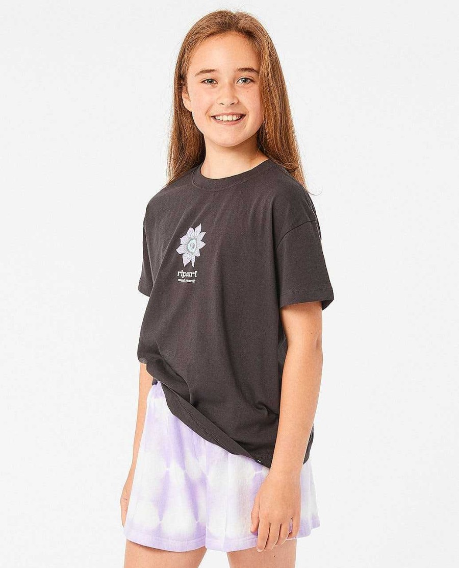 Girls Rip Curl Tops & Tees | Cosmic Search Tee - Girls (8-14 Years) Washed Black