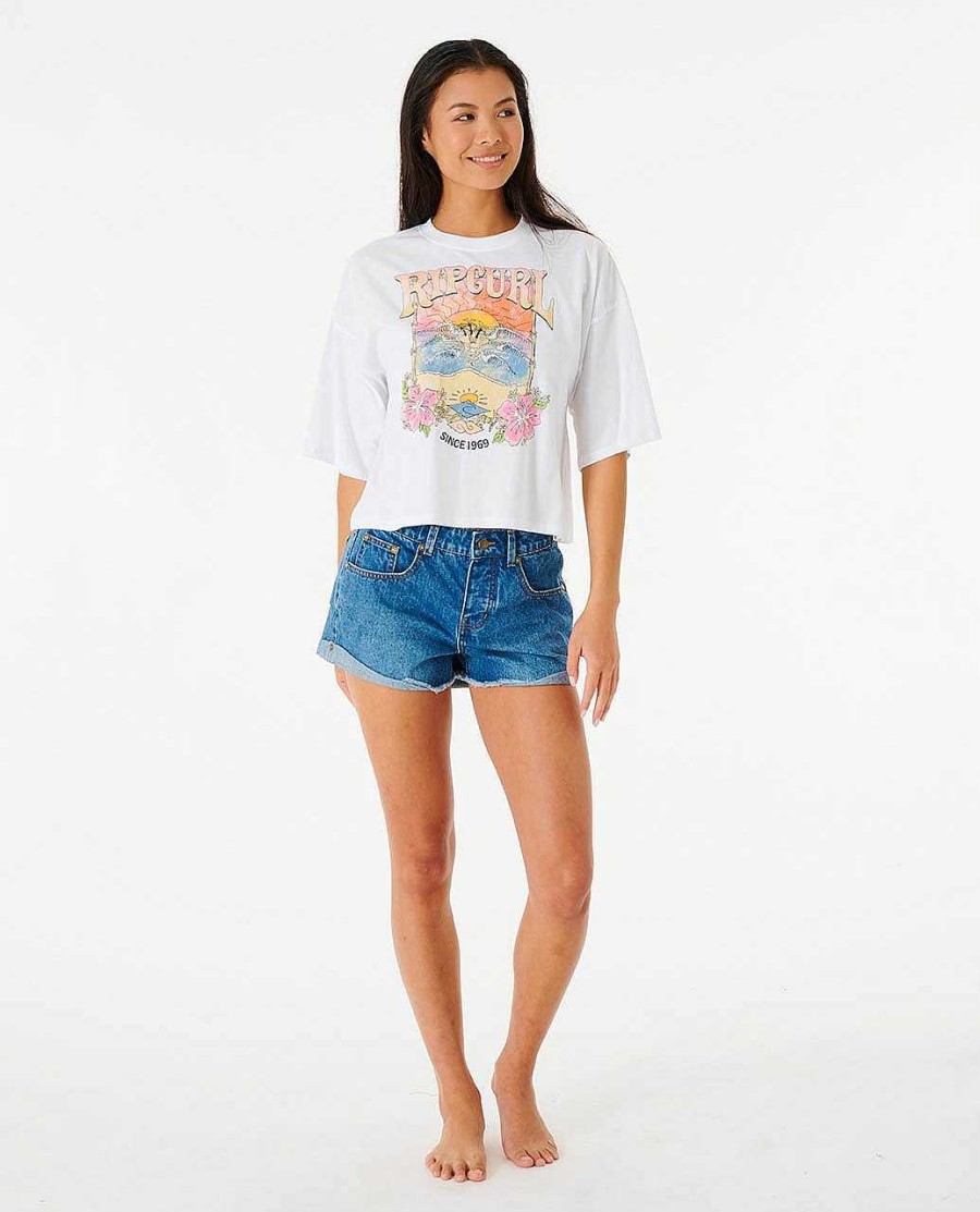 Women Rip Curl Tees & Tanks | Barrelled Heritage Crop Tee