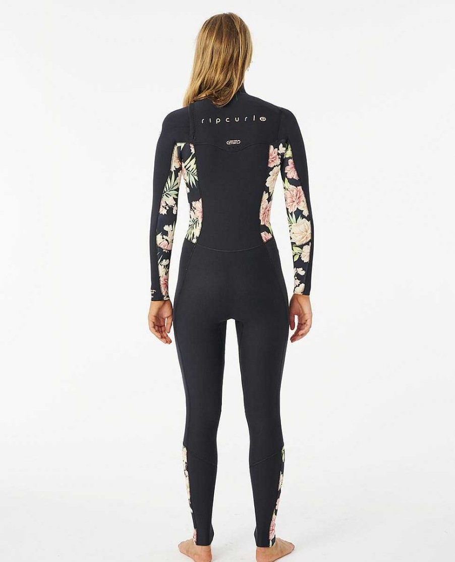 Women Rip Curl Fullsuits | Women'S 4/3 Dawn Patrol Chest Zip Wetsuit Black/Black