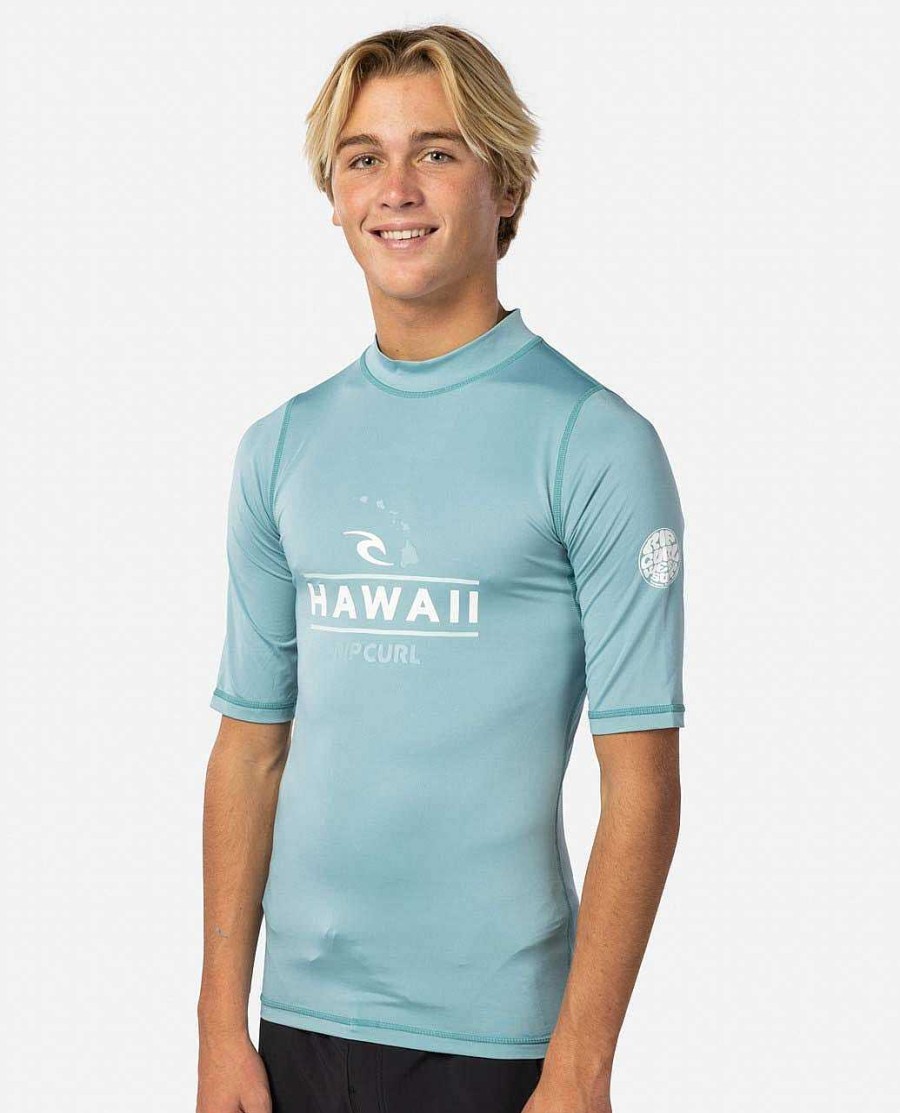 Men Rip Curl Rash Guards | Island Vibe Long Sleeve Relaxed Upf Rash Guard