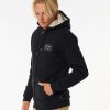 Men Rip Curl Hoodies & Fleece | Marking Lined Fleece Sweater Black