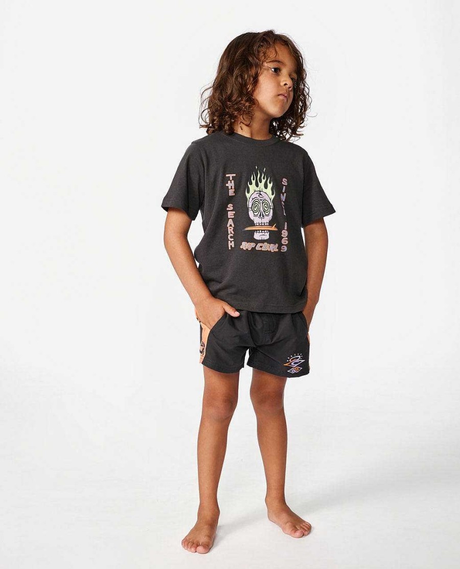 Boys Rip Curl Tops & Tees | Static Youth Skull Tee - Boys (1-8 Years) Washed Black