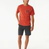 Men Rip Curl Shorts | Boardwalk Saltwater Culture Land Lines Walkshort Washed Black