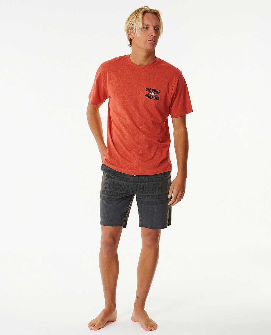 Men Rip Curl Shorts | Boardwalk Saltwater Culture Land Lines Walkshort Washed Black