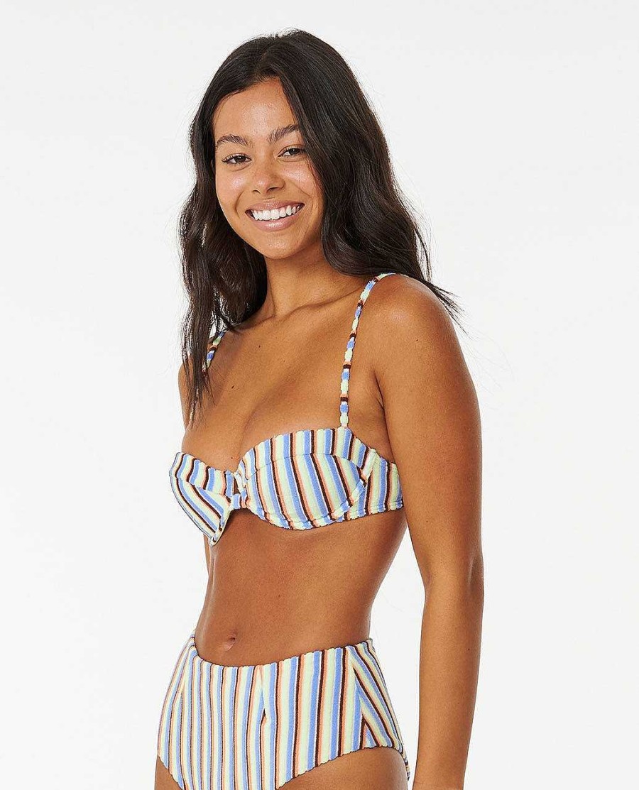 Women Rip Curl Bikini Tops | Tropics Stripe Balconette Bikini Top Multico