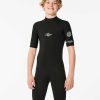 Kids Rip Curl Springsuits | Boys Dawn Patrol Short Sleeve 2Mm Back Zip Springsuit Black