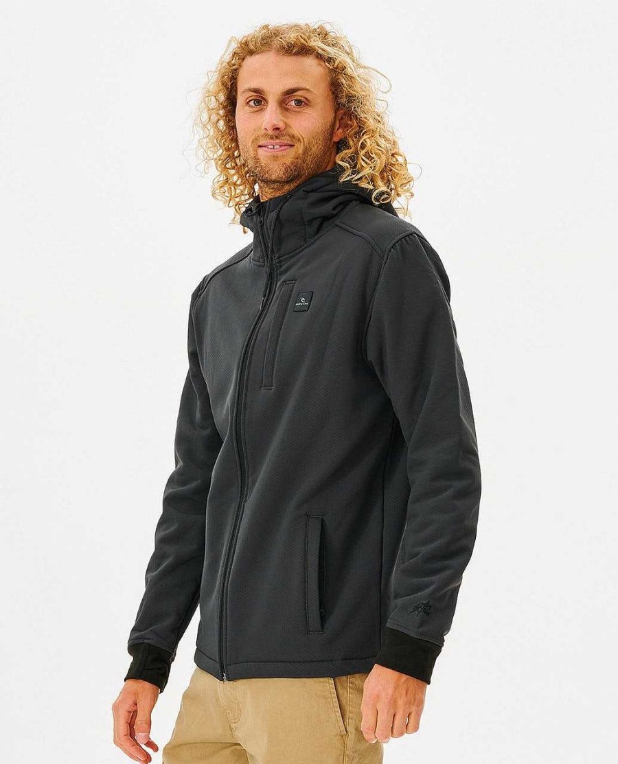 Men Rip Curl Hoodies & Fleece | Anti-Series Soft Tech Fleece Black