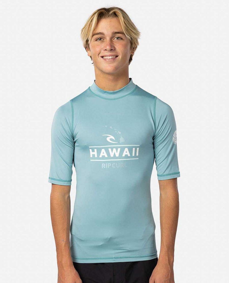 Men Rip Curl Rash Guards | Island Vibe Long Sleeve Relaxed Upf Rash Guard