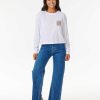 Women Rip Curl Tees & Tanks | Athena Long Sleeve Tee Optical White