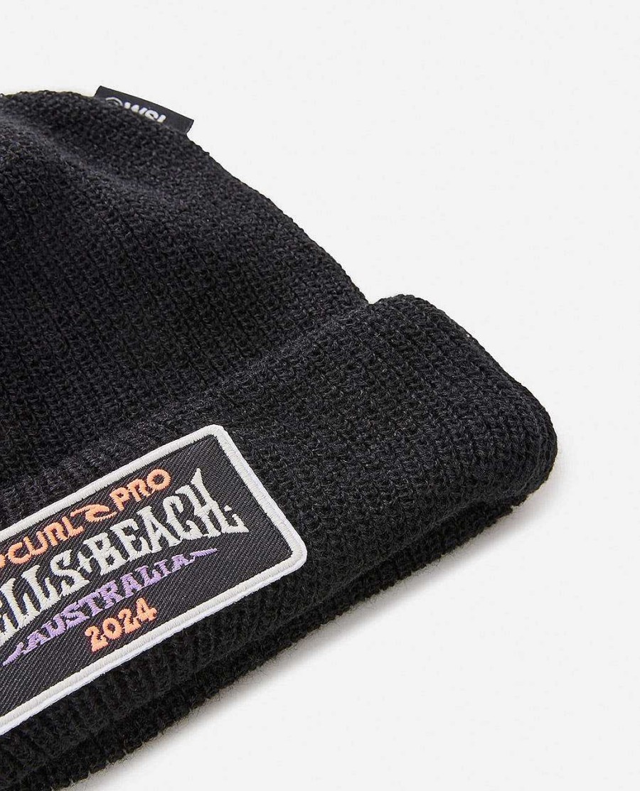 Boys Rip Curl Hats & Beanies | Bells Pro 2024 Reg Beanie - Boys Black