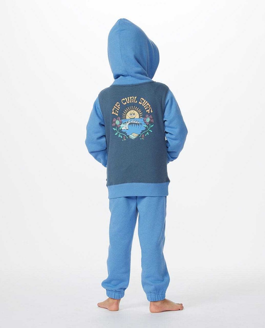 Boys Rip Curl Hoodies & Fleece | Mystic Waves Zip Through Hood - Boys (1-8 Years) Blue Yonder