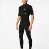 Men Rip Curl Springsuits | E7 E-Bomb Zip Free 2/2 Short Sleeve Wetsuit Black