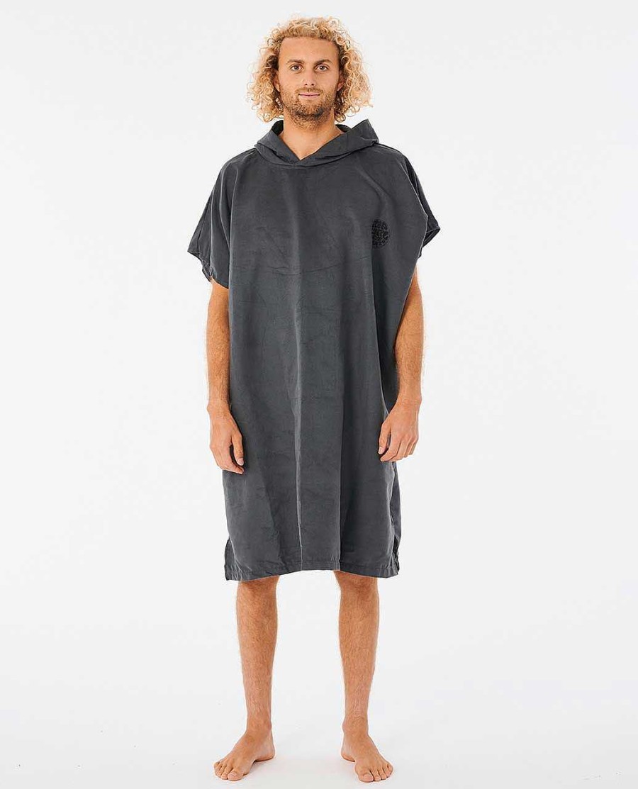 Men Rip Curl Towels | Surf Series Packable Hooded Towel Black