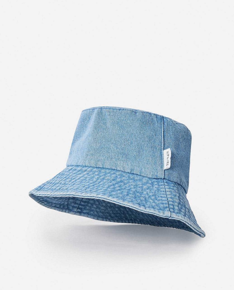 Women Rip Curl Hats & Beanies | Revival Upf50+ Bucket Hat Mid Blue